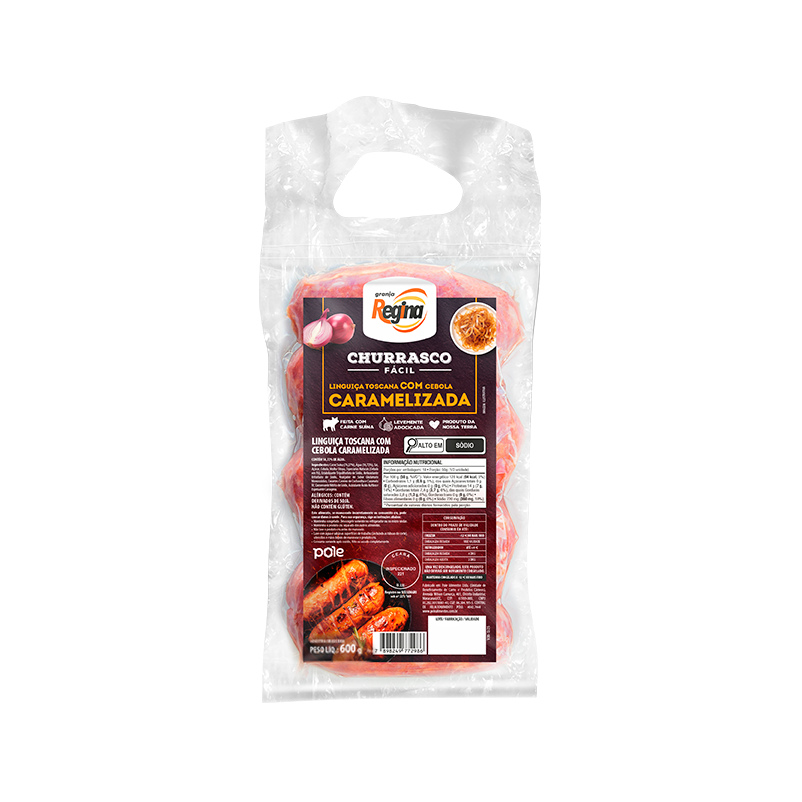 Linguiça Cebola Caramelizada Cong 600g - Churrasco Fácil